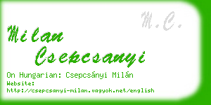 milan csepcsanyi business card