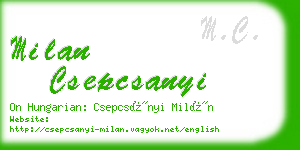 milan csepcsanyi business card